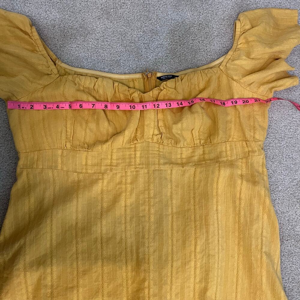 Shein Curve Size 4XL Off the Shoulder Yellow Gold Dress Vacation Wedding guest - Picture 7 of 9